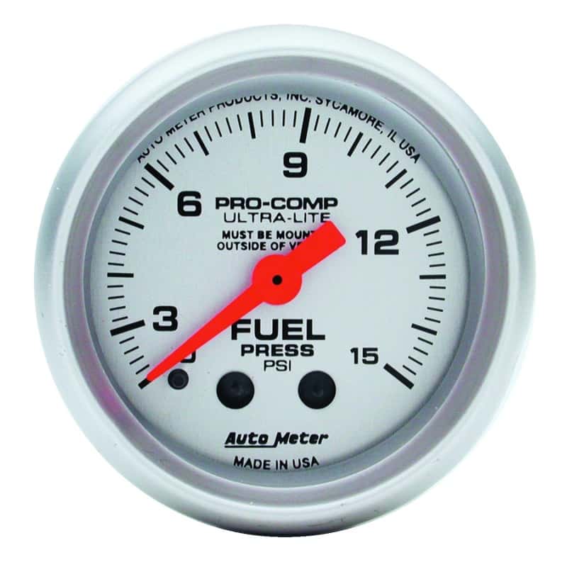 AutoMeter — Autometer Ultra-Lite 2-1/16in 0-15 PSI Mechanical Fuel-Pressure Gauge w/ Isolator
2" FUEL PRESS, 0-15 - view 1