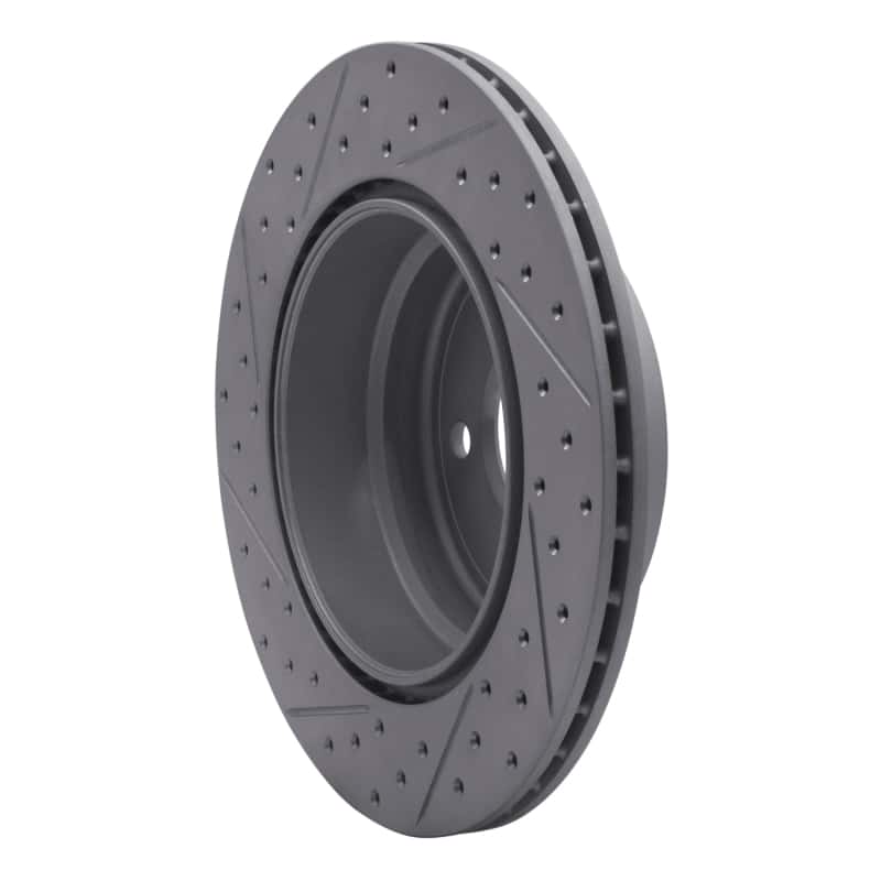 R1 Concepts — R1 07-19 BMW X5 Rear Right Drilled & Slotted Geo-Carbon Rotor - view 4