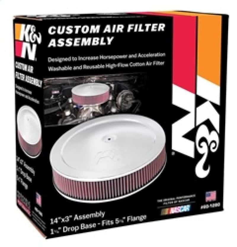 K&N Engineering — K&N 14in Red Custom Air Cleaner Assembly - 5.125in ID x 14in OD x 2.75in H x 1.25in Drop Base
Round Air Filter Ass
Air Filter Assembly - view 3