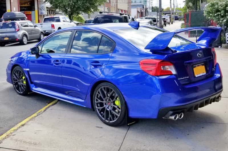 Rally Armor — Rally Armor 15-21 Subaru WRX/STI Black UR Mud Flap w/Green Logo
Mud Flap - view 3