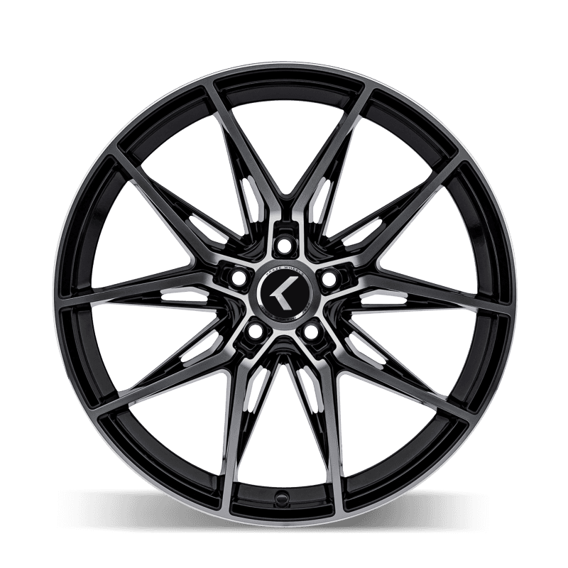 Kraze Wheels — Kraze KR196 Evolve 22x9 / 5x112 BP / 35mm Offset / 66.56mm Hub Gloss Black Machined Wheel - view 3