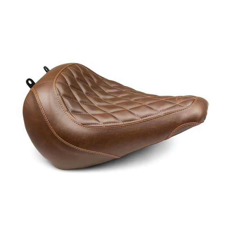 Mustang Motorcycle — Mustang 18-21 Harley Fat Boy Wide Tripper Solo Seat Diamond Stitch - Brown - view 2
