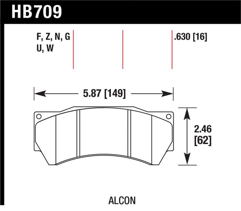 Hawk Performance — Hawk Performance Alcon Mono 6, Model 4497 HPS Street Brake Pads
Disc Brake Pad - view 1