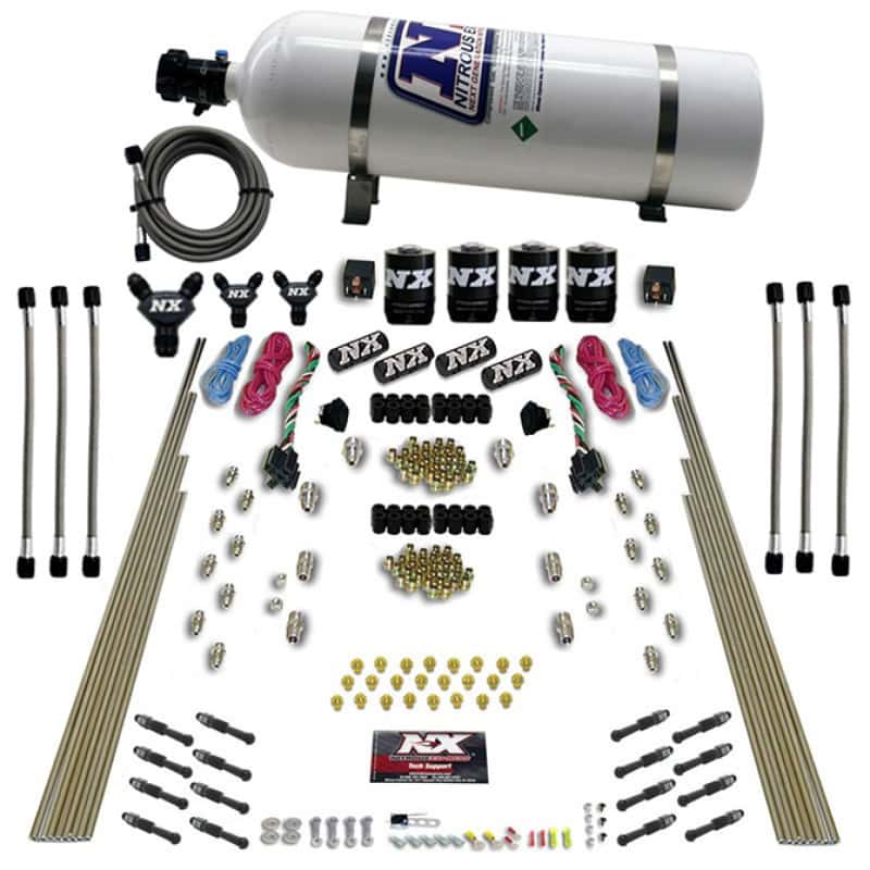Nitrous Express — Nitrous Express 8 Cyl Dry Direct Port Dual Stage 4 Solenoids Nitrous Kit (200-600HP) w/15lb Bottle
Injection System Kit
N2OSys - view 3