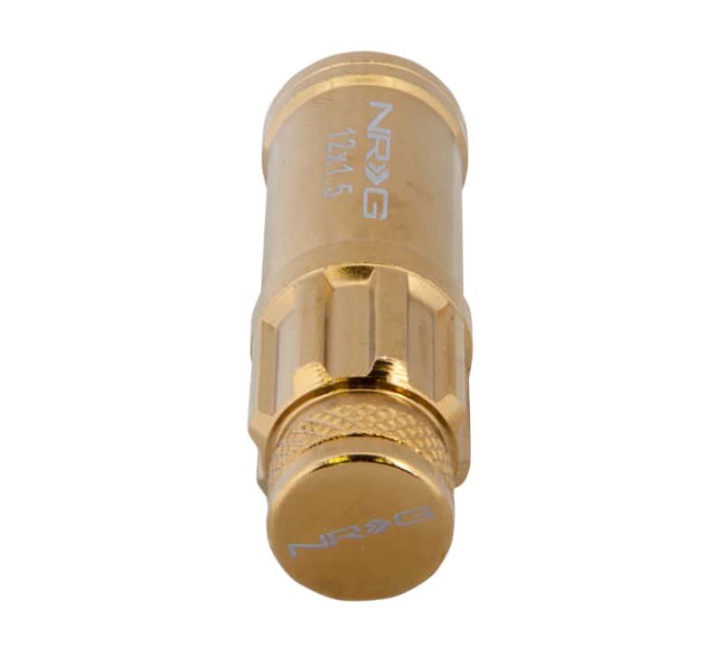NRG — NRG 700 Series M12 X 1.5 Steel Lug Nut w/Dust Cap Cover Set 21 Pc w/Locks & Socket - Chrome Gold - view 5