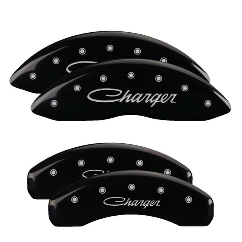 MGP — MGP 4 Caliper Covers Engraved Front & Rear Cursive/Charger Black finish silver ch
Caliper Covers - view 1
