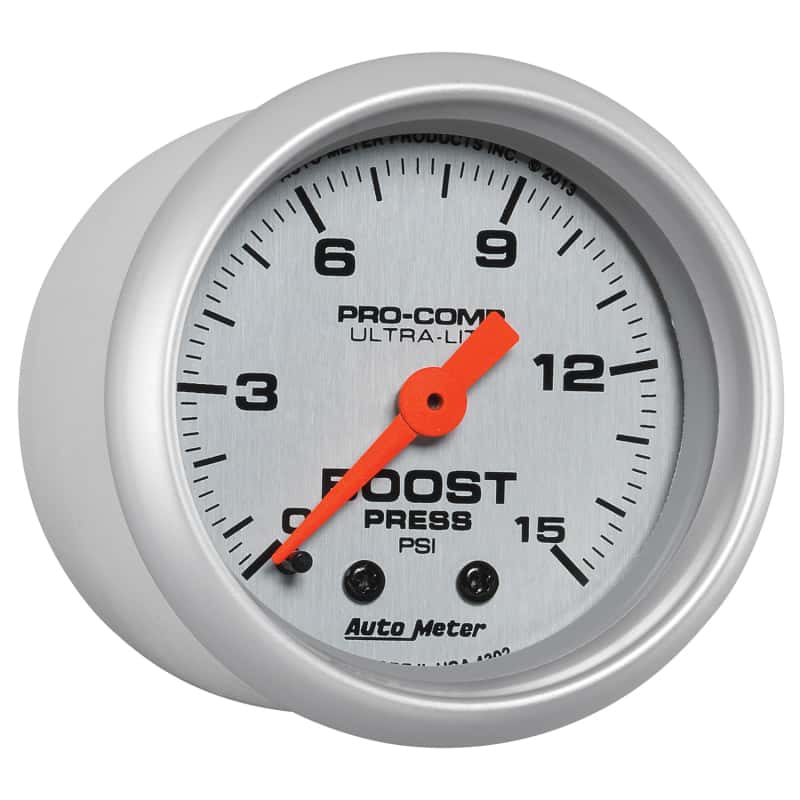 AutoMeter — Autometer Ultra-Lite 52mm 0-15 PSI Mechanical Boost Gauge
2" BOOST PRESS, 0-15 - view 6