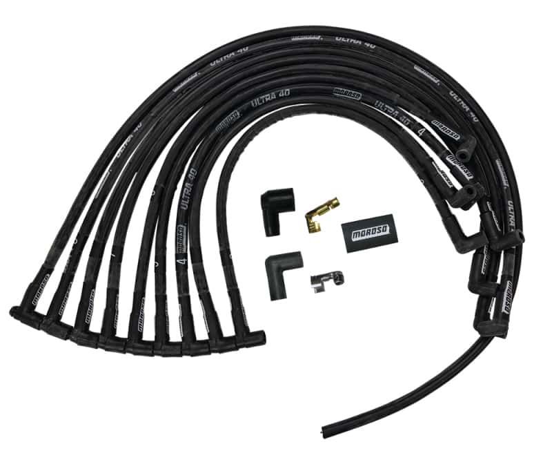 Moroso — Moroso Chevrolet Small Block (w/Jesel) Ignition Wire Set - Ultra 40 - Sleeved - 90 Degree - Black - view 2
