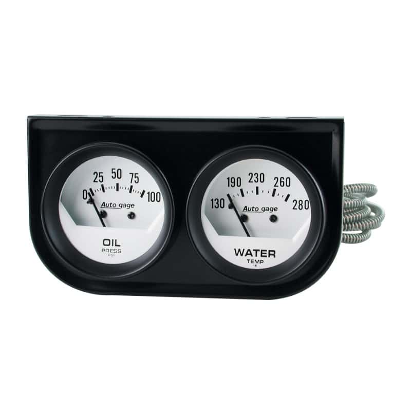AutoMeter — AutoMeter Gauge Console Oilp/Wtmp 2in. 100PSI/280 Deg. F Wht Dial Blk Bzl Autogage
2 GA PNL OP/WT B AG - view 1