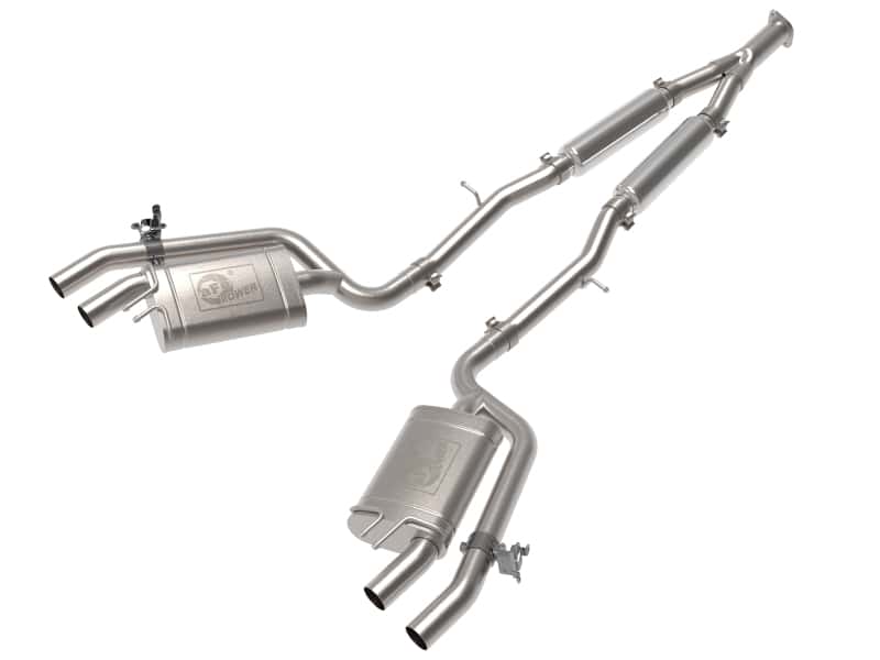 aFe — aFe Gemini XV 3in to Dual 2-1/2in 304 SS Cat-Back Exhaust w/ Cut-Out 18-21 Kia Stinger L4-2.0L (t)
Cat-Back Exhaust - view 1