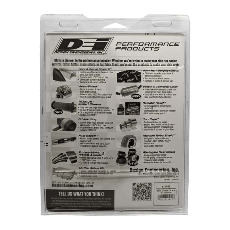 DEI — DEI Pipe Shield w/Stainless Steel Clamps - 4in x 8in - Titanium
Exhaust Heat Shield - view 3