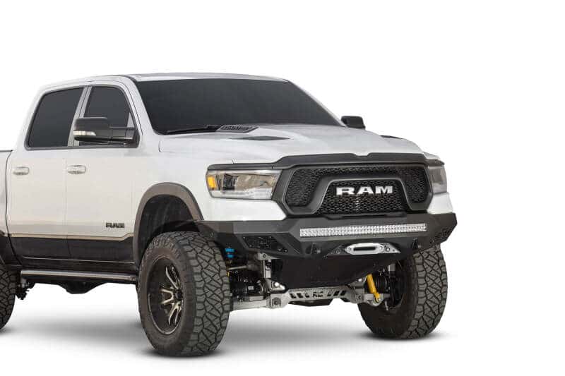 Addictive Desert Designs — Addictive Desert Designs 2019 Ram Rebel 1500 Stealth Fighter Fr Bumper w/Winch&Parking Sensor Mounts
Bumper- Front
Bumpers - view 9