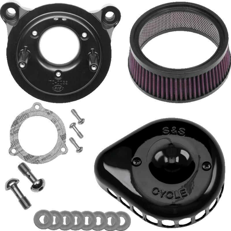 S&S Cycle — S&S Cycle 08-17 Touring/16-17 ST Models Stealth Air Cleaner Kit w/ Gloss Black Mini Teardrop Cover - view 2