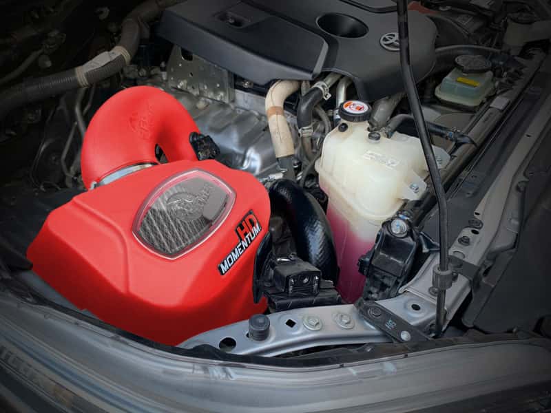 aFe — aFe 15-25 Toyota Hilux L4-2.4/2.8L (td) Momentum HD Cold Air Intake System Red w/ Pro DRY S Filter
Momentum HD Intake - view 9