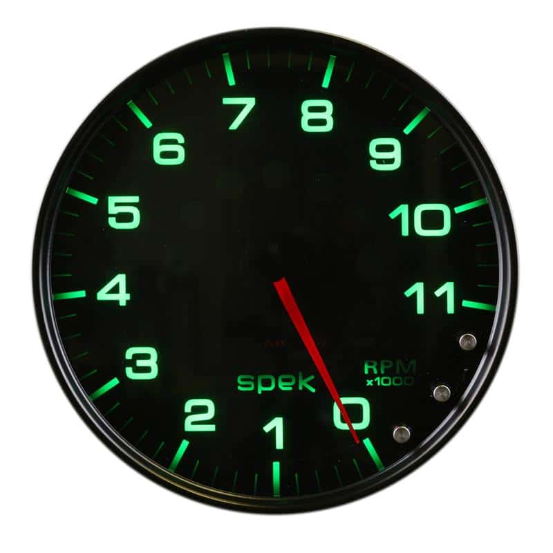 AutoMeter — Autometer Spek-Pro Gauge Tachometer 5in 11K Rpm W/Shift Light & Peak Mem Black/Smoke/Black
GA 5" 11KRPM BSB SPK - view 5