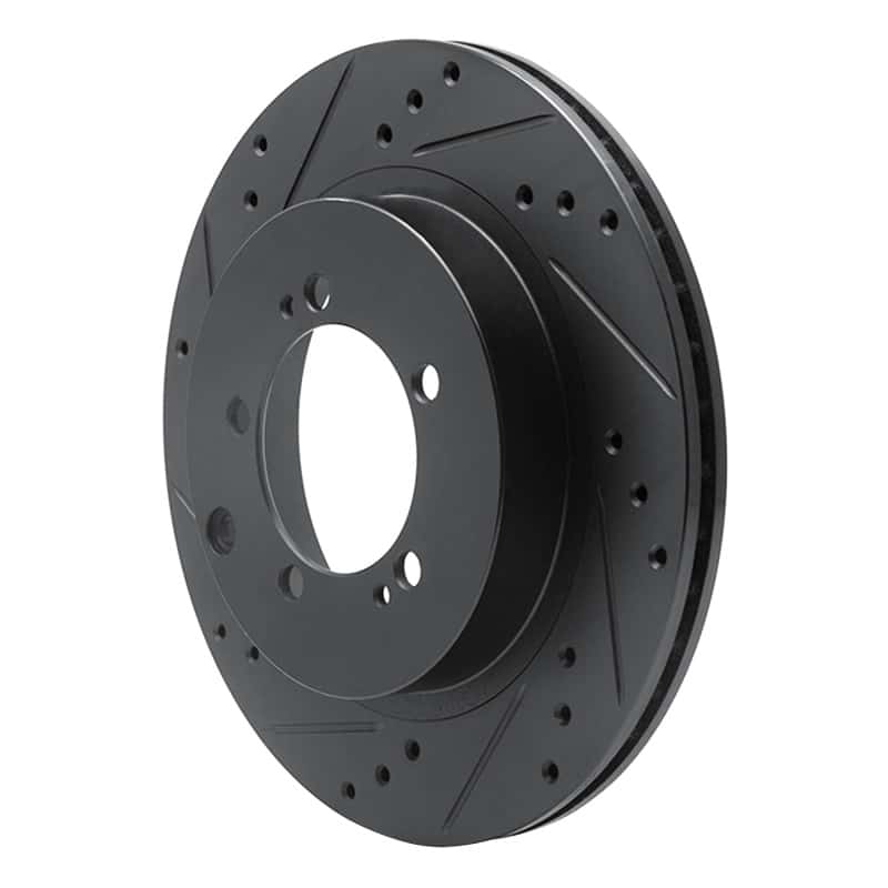 R1 Concepts — R1 93-99 Dodge STEALTH Rear Left Drilled & Slotted Black Brake Rotor
R1 Brake Rotor Drill - view 2