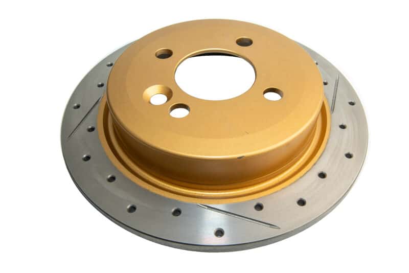 DBA — DBA 07-16 Mini Cooper (14mm Lug Excl JCW Brakes) Rear Street Series Drill & Slot Rotor w/Gold Hat
Brake Rotor - view 1