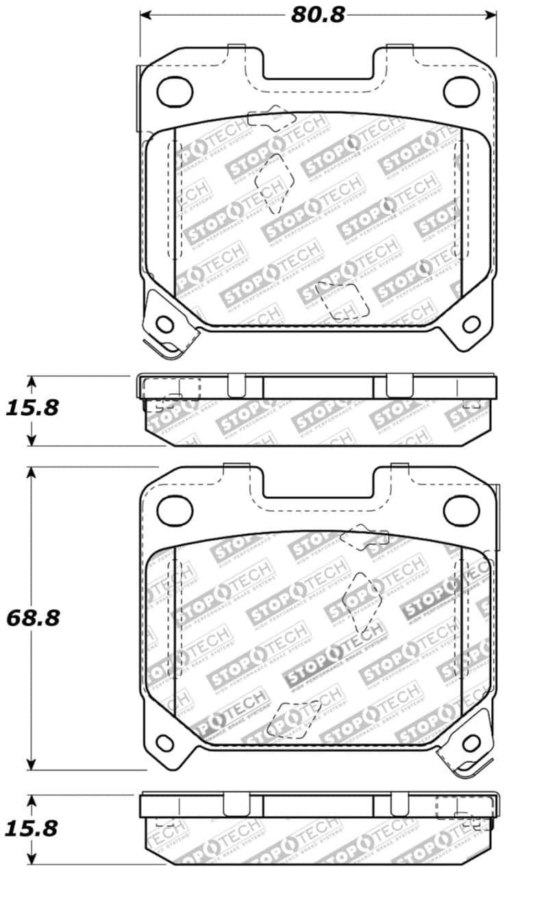 Stoptech — StopTech Performance 5/93-98 Toyota Supra Turbo Rear Brake Pads
Sport Brake Pad - view 2