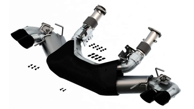 Borla — Borla 2020 Chevrolet Corvette C8 6.2L S-Type Exhaust System Dual Round Rolled A/C Black Chrome Tips
Cat-Back System - view 2