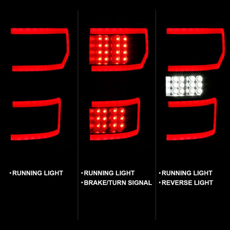 ANZO — ANZO 18-19 Ford F-150 LED Taillight Black Housing Clear Lens Red Light Bar W/Sequential
Tail Light Set
TailLightSet - view 7
