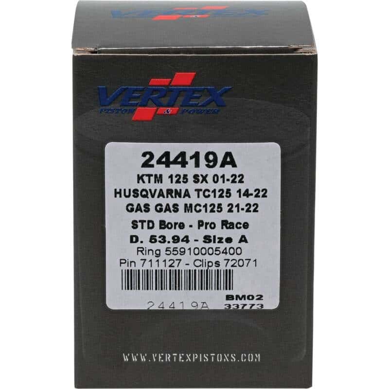 Vertex Pistons — Vertex Piston 01-16 KTM 125 EXC 125cc Forged Pro Race Piston Kit - view 4