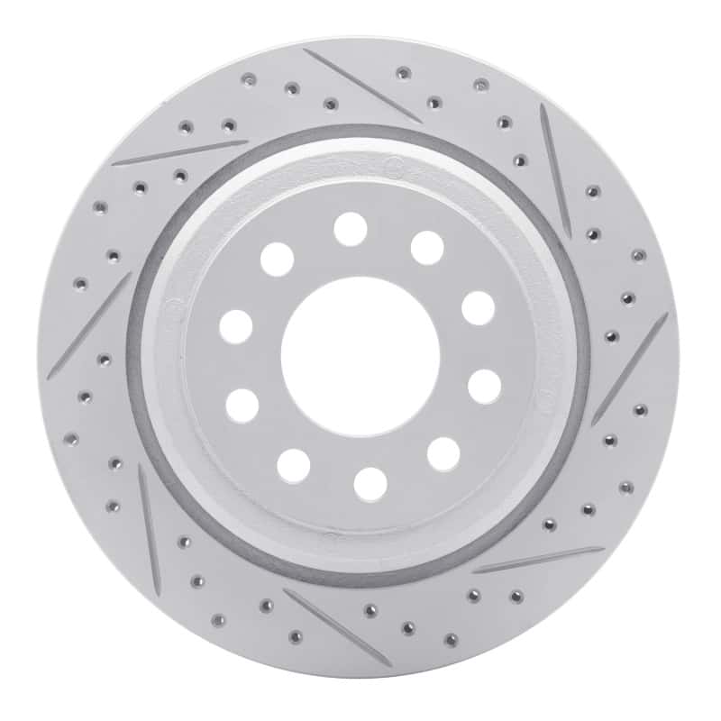 R1 Concepts — R1 03-11 Lincoln Town Car Rear Right Drilled & Slotted Geo-Carbon Rotor - view 1