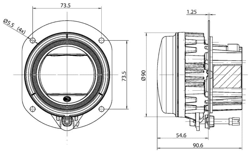 Hella — Hella 90mm LED L4060 Fog Light Module - view 4