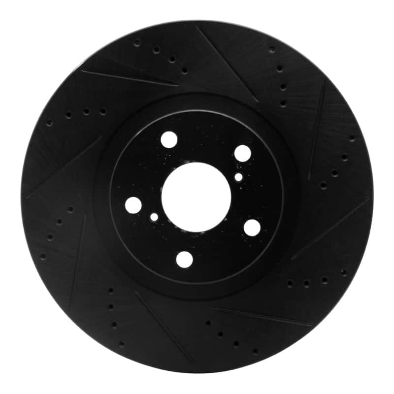 R1 Concepts — R1 93-98 Toyota Supra Left Front Drilled & Slotted Black Brake Rotor
R1 Brake Rotor Drill - view 1