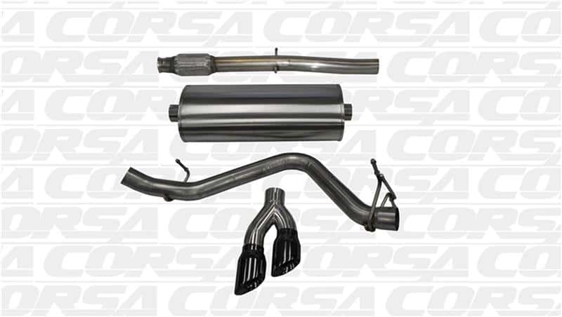 CORSA Performance — Corsa 14-19 GMC Sierra/Chevy Silv 1500 Crew Cab/Std. Bed 5.3L V8 Black Sport Single Side CB Exhaust
Exhaust - view 2