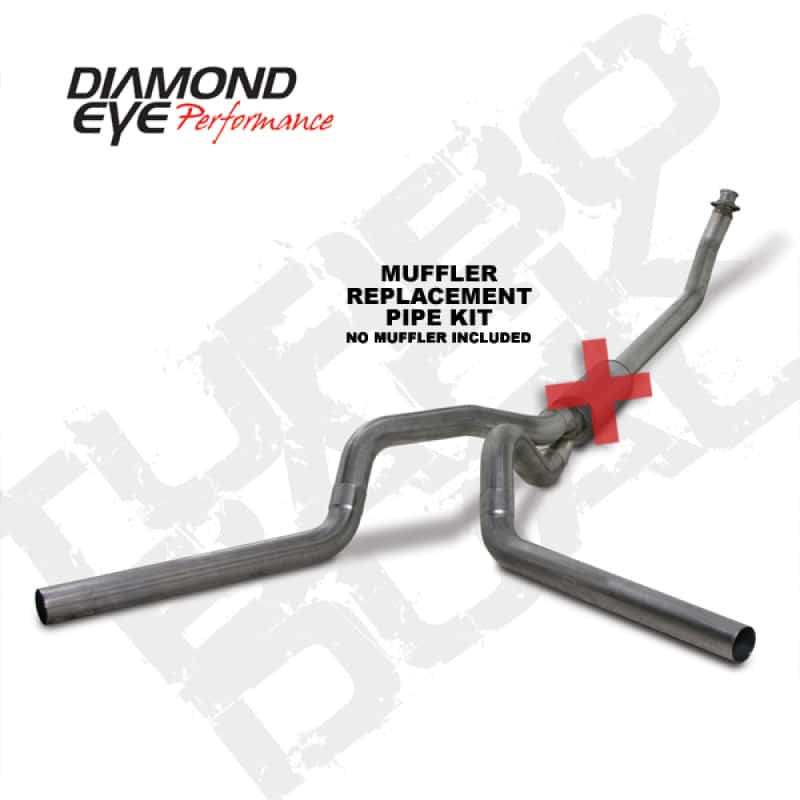Diamond Eye Performance — Diamond Eye KIT 4in Turbo Back MFLR RPLCMENT PIPE DUAL SS: 94-02 DODGE CUMMINS 5.9L
KIT; 4in.; TB MRP DL - view 3