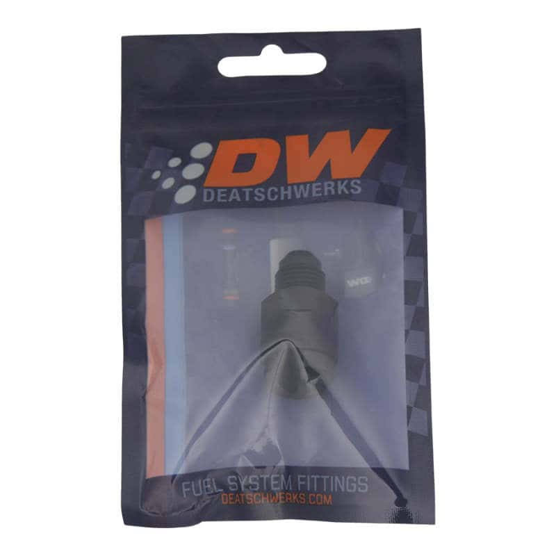 DeatschWerks — DeatschWerks 6AN Male Flare to 1/4in Female EFI Quick Connect Adapter - Anodized Matte Black
Lines & Fittings - view 2