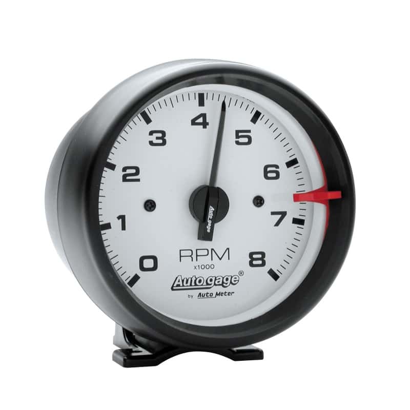 AutoMeter — Autometer Autogage 3-3/4in Black with White Face 8,000 RPM Pedestal Mount Tachometer
3-3/4" TACH 8kRPM BK - view 1