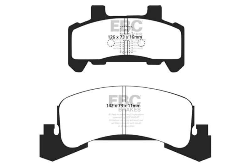 EBC — EBC 85-87 Buick Skyhawk 1.8 Turbo Ultimax2 Front Brake Pads
Disc Brake Pad - view 1