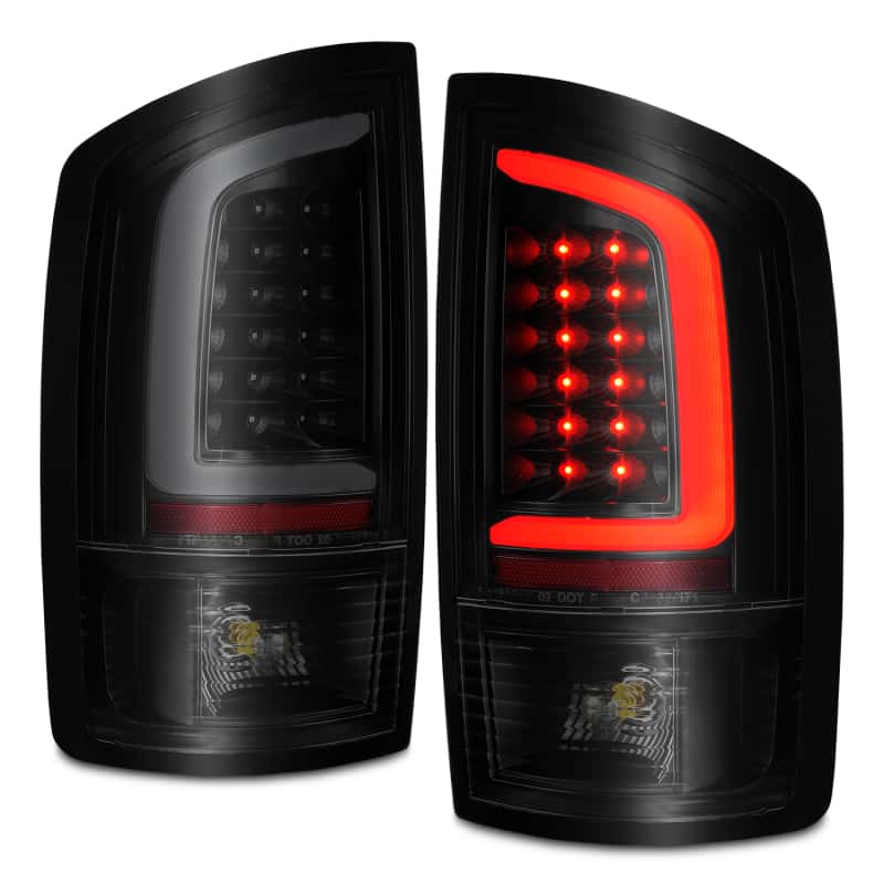 ANZO — ANZO 2002-2006 Dodge  Ram 1500 LED Tail Lights w/ Light Bar Black Housing Smoke Lens - view 3