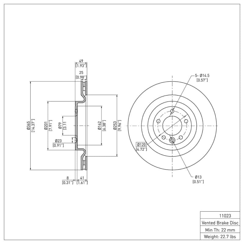 DFC — DFC 13-25 Land Rover Discovery Rear GeoSPEC Coated Rotor
DFC Brake Rotor - view 6