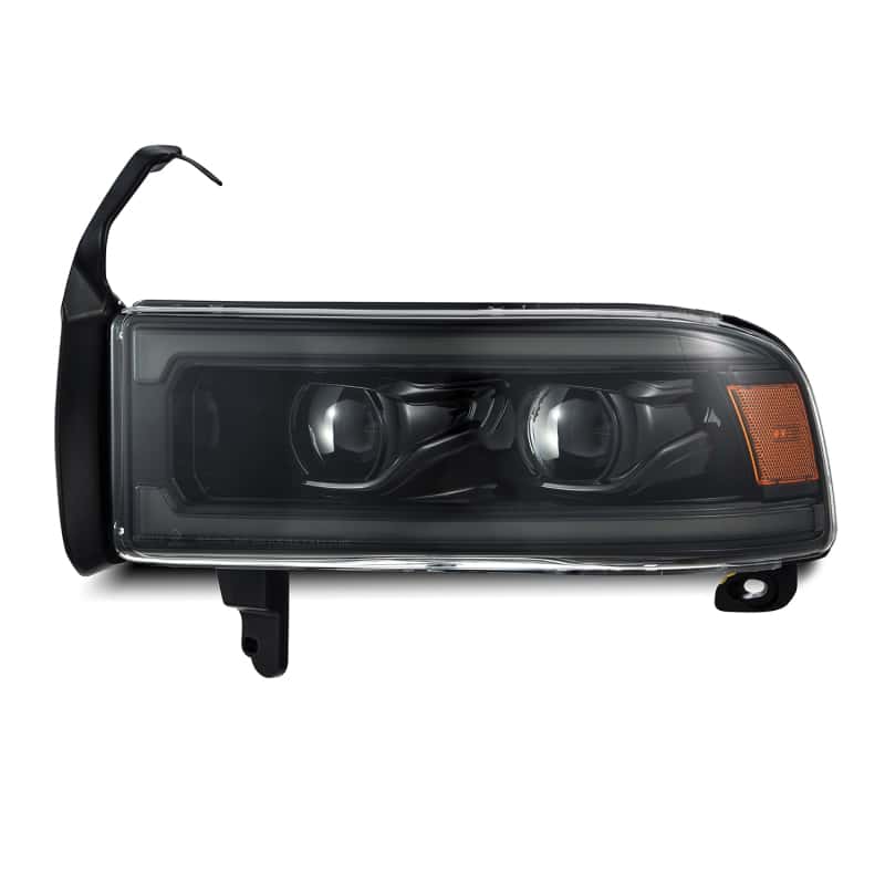 AlphaRex — AlphaRex 94-01 RAM 1500 LUXX LED Proj Headlights Alpha-Blk w/Activ Light/Seq Signal/SB DRL
Projector Headlights - view 2