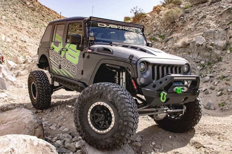 DV8 Offroad — DV8 Offroad 07-18 Jeep Wrangler JK Metal Heat Dispersion Hood - Primer Black - view 7