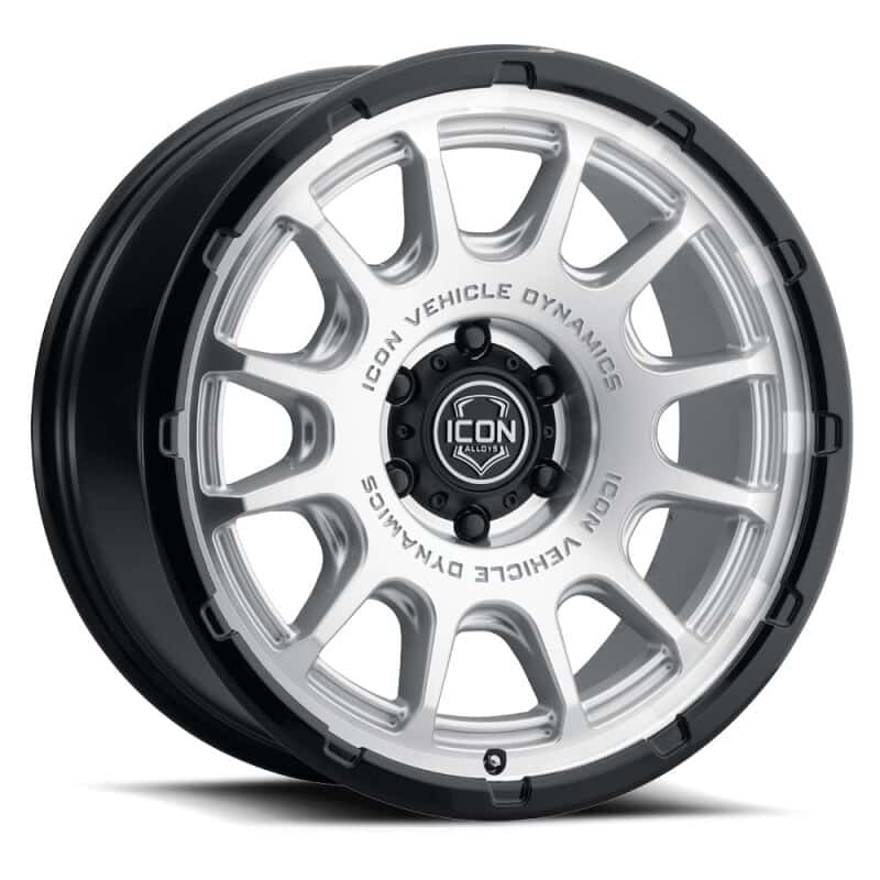 ICON — ICON Alloys Rancho 20x9 / 5x150 / 16mm / 5.625in BS Silver Machined w/ Gloss Black Lip Wheel
WHEEL - view 1