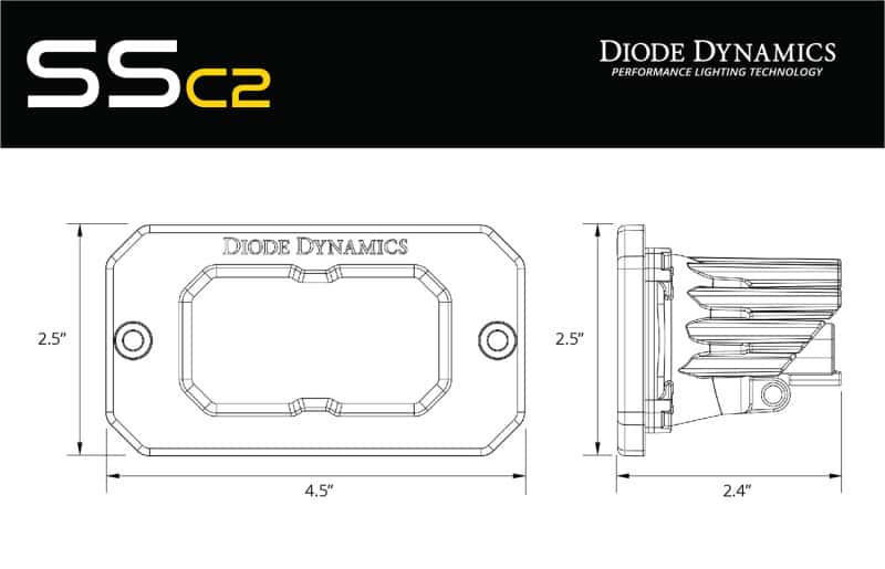 Diode Dynamics — Diode Dynamics Stage Series 2 In LED Pod Sport - Yellow Flood Flush ABL (Pair) - view 9