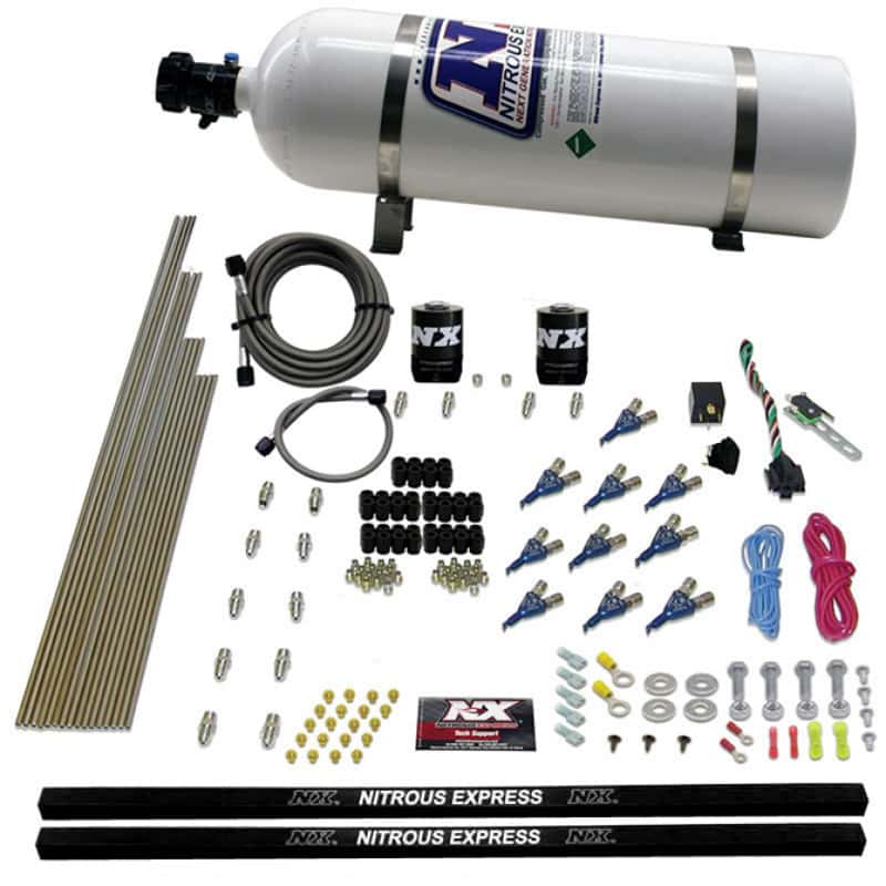 Nitrous Express — Nitrous Express 10 Cyl Piranha Nozzle Direct Port Nitrous Kit (250-500HP) w/15lb Bottle
Injection System Kit
N2OSys - view 2