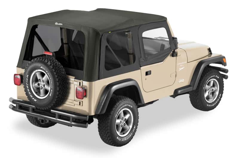 Bestop — Bestop 97-02 Jeep Wrangler TJ Replace A-Top (Blk Sailcloth Tinted Windows Upper Door Skins )
Replace-A-Top for OE - view 1