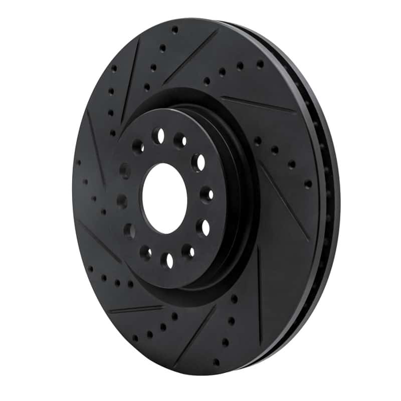 R1 Concepts — R1 2017-2025 Buick Enclave Front Left Drilled & Slotted Black Brake Rotor
R1 Brake Rotor Drill - view 2