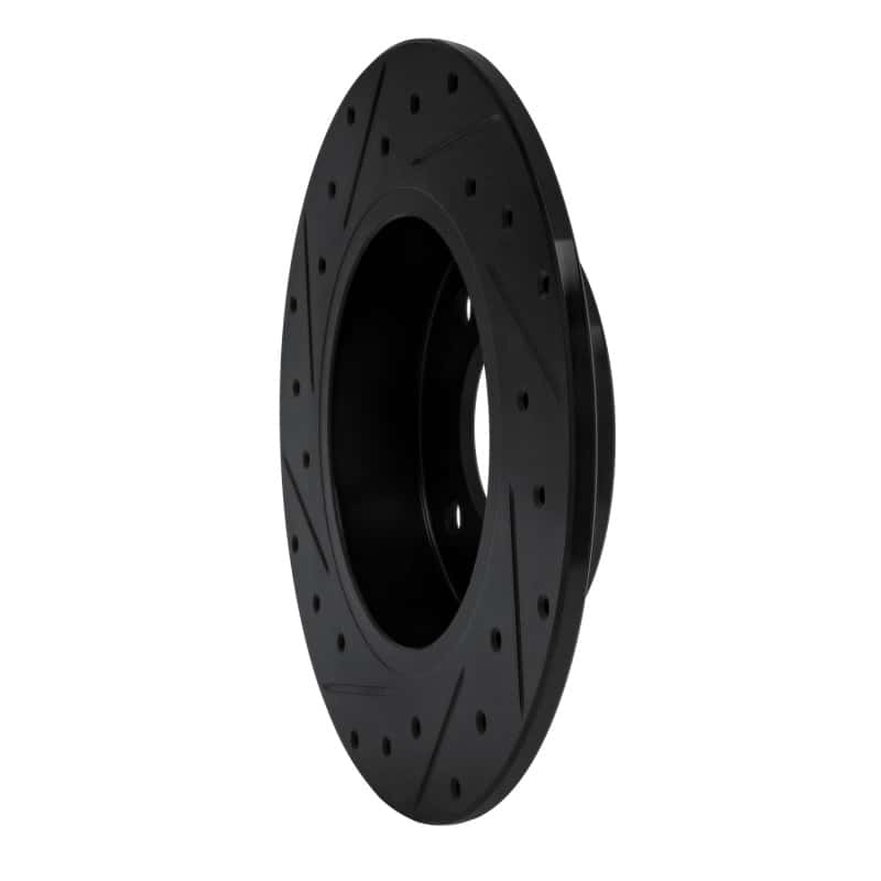 R1 Concepts — R1 04-06 Nissan Sentra Rear Right Drilled & Slotted Black Brake Rotor
R1 Brake Rotor Drill - view 4