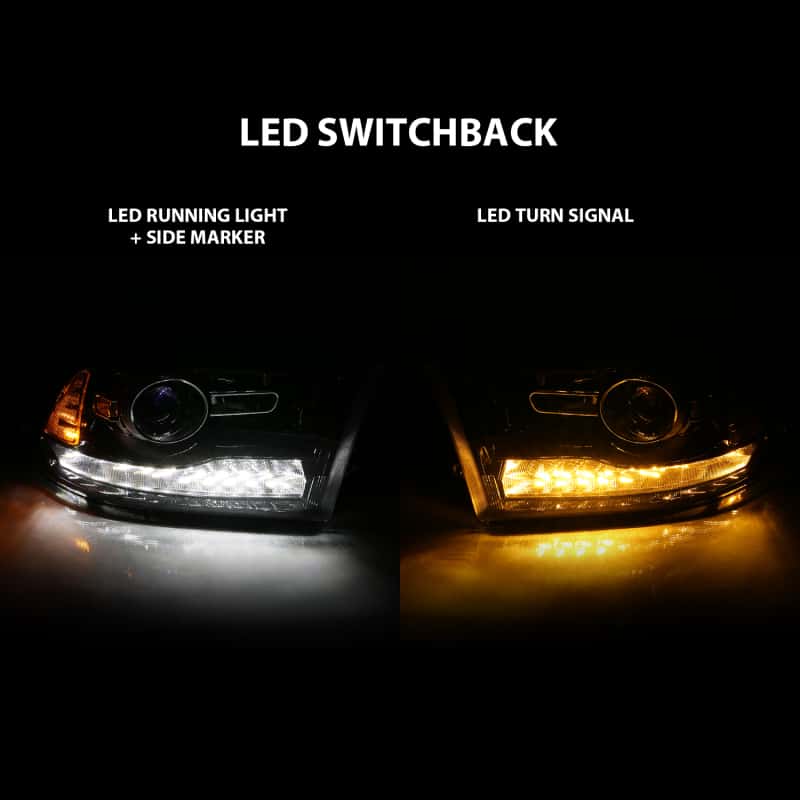 ANZO — ANZO 2009-2018 Dodge Ram 1500 Projector Plank Style Switchback H.L Halo Black Amber (OE Style)
Projector Headlights
Head Light Set - view 8