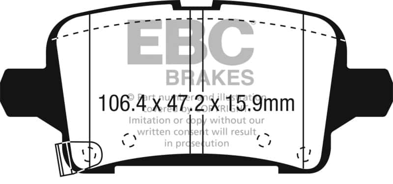 EBC — EBC 2016+ Chevrolet Malibu 1.5L Turbo (Elec PB) Greenstuff Rear Brake Pads
Disc Brake Pad - view 1