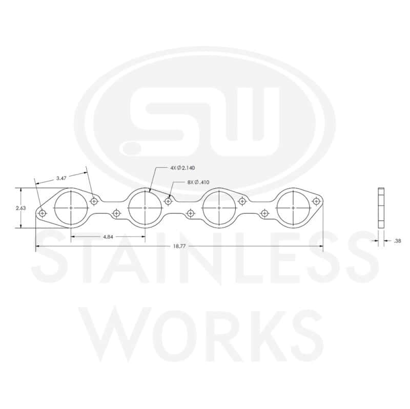 Stainless Works — Stainless Works Big Block Chevy Round Port Header 304SS Exhaust Flanges 2-1/8in Primaries
Header Flange
HFBBC212
 - view 5