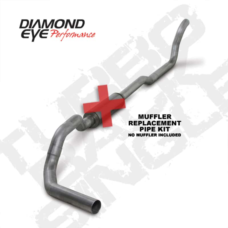 Diamond Eye Performance — Diamond Eye KIT 4in TB MFLR RPLCMENT PIPE SGL AL: 2-WHEEL DRIVE ONLY 89-93 DODGE CUMMINS 5.9L
KIT; 4in.; TB MRP SG - view 1