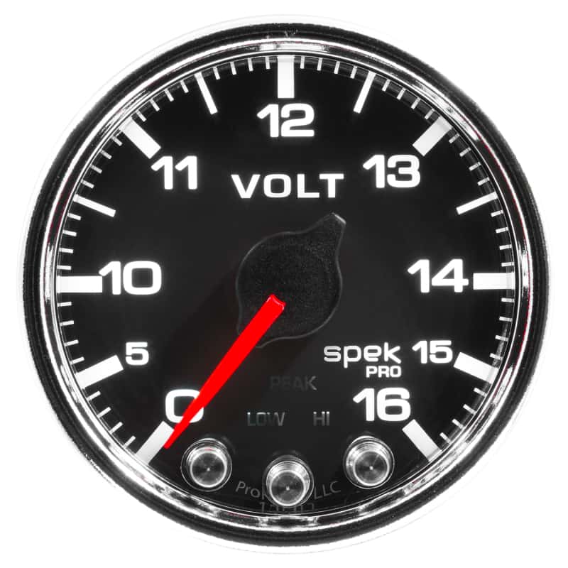 AutoMeter — Autometer Spek-Pro Gauge Voltmeter 2 1/16in 16V Stepper Motor W/Peak & Warn Blk/Chrm
GA 2" VOLT BCC SPEK - view 4