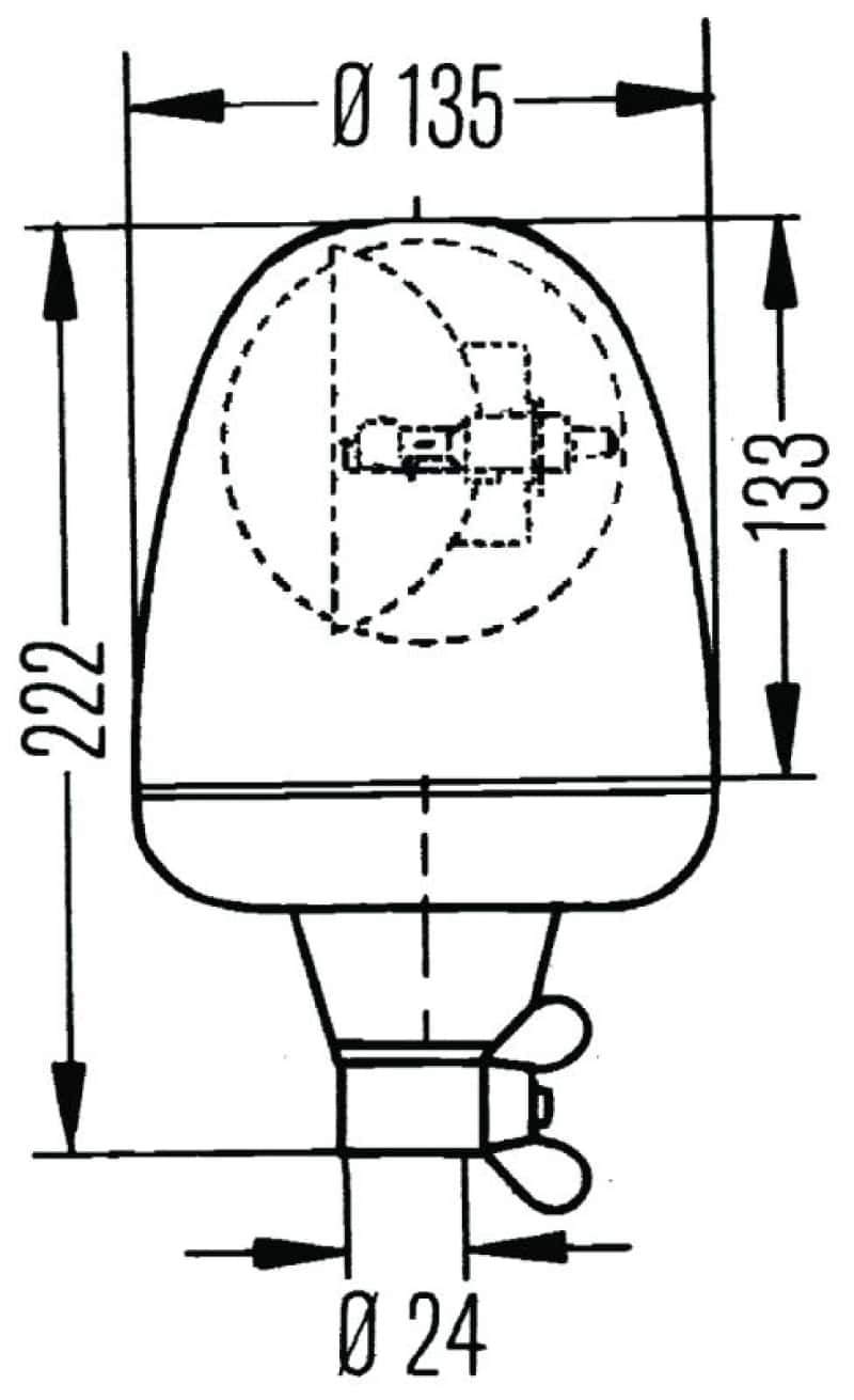 Hella — Hella Rotating Lamp H 24V Yellow Mgs24 2Rl - view 3