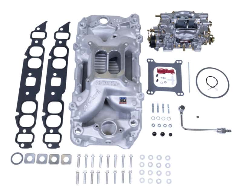 Edelbrock — Edelbrock Manifold And Carb Kit Performer RPM Air-Gap Big Block Chevrolet Oval Port Natural Finish
POWER PKG - view 1